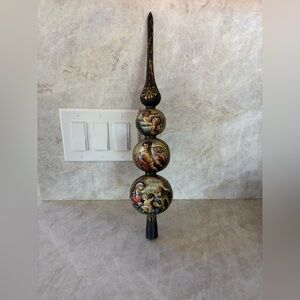Christmas Nativity Tree topper, Hand-Painted, Metal, 17”H, New